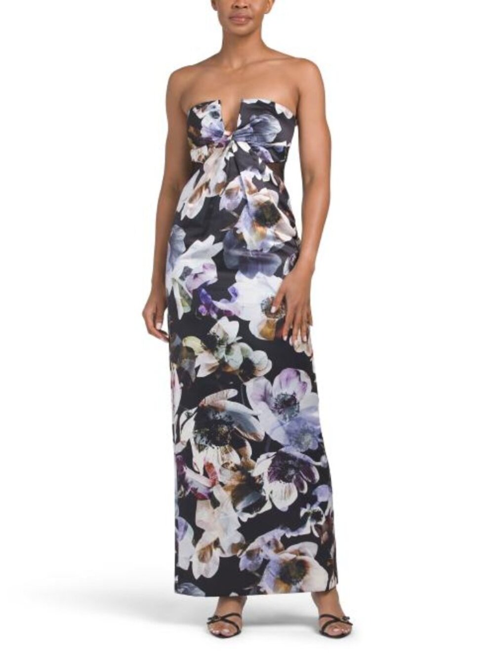 BCBGMAXAZRIA Strapless Floral Gown - Picture 1 of 5